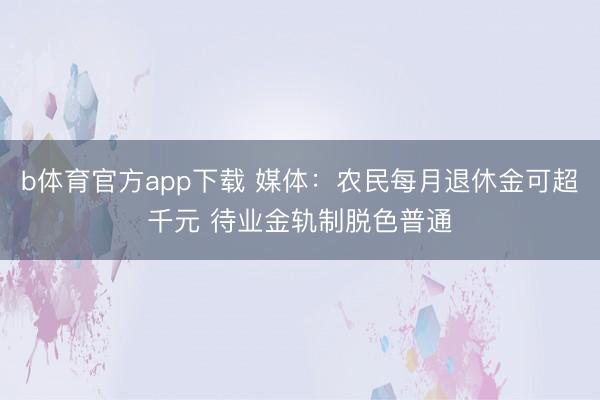 b体育官方app下载 媒体：农民每月退休金可超千元 待业金轨制脱色普通