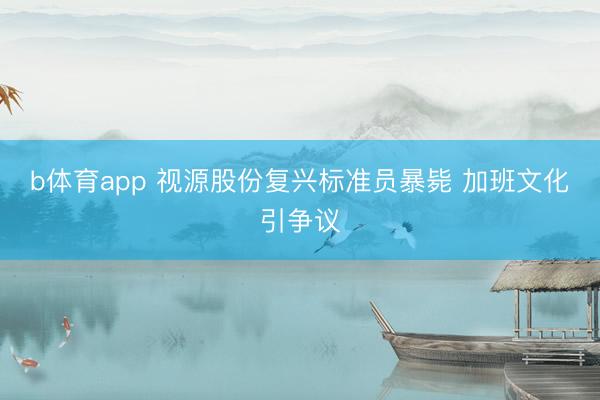 b体育app 视源股份复兴标准员暴毙 加班文化引争议