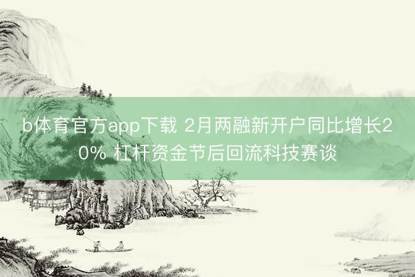b体育官方app下载 2月两融新开户同比增长20% 杠杆资金节后回流科技赛谈