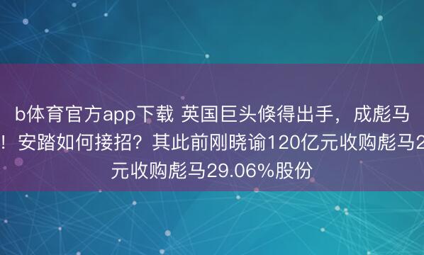 b体育官方app下载 英国巨头倏得出手，成彪马第二大鼓励！安踏如何接招？其此前刚晓谕120亿元收购彪马29.06%股份
