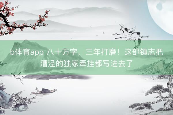 b体育app 八十万字，三年打磨！这部镇志把漕泾的独家牵挂都写进去了