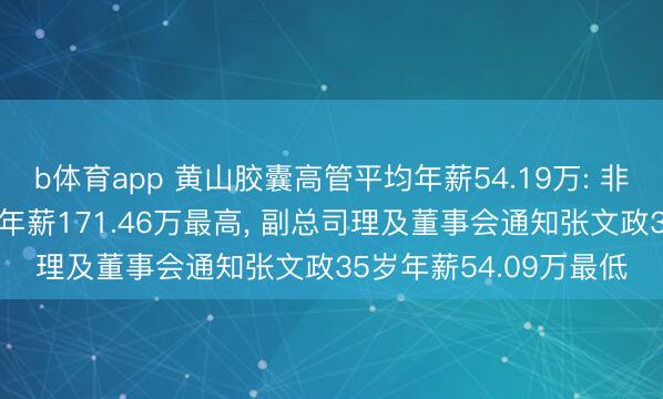 b体育app 黄山胶囊高管平均年薪54.19万: 非零丁董事余超彪51岁年薪171.46万最高， 副总司理及董事会通知张文政35岁年薪54.09万最低