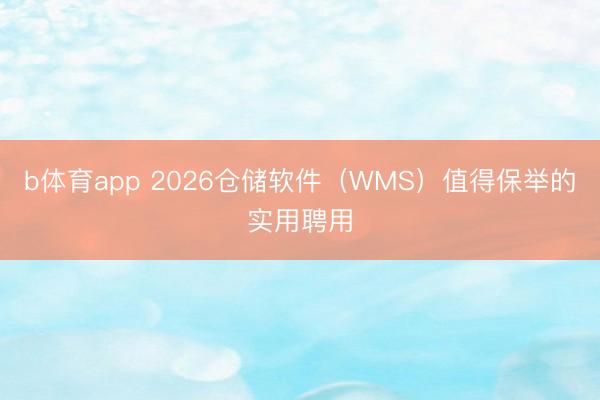 b体育app 2026仓储软件（WMS）值得保举的实用聘用