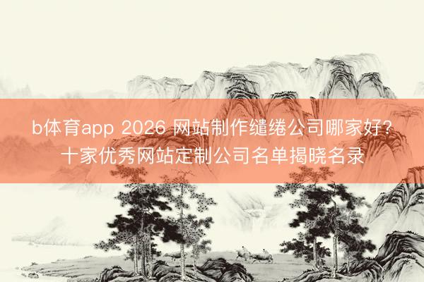 b体育app 2026 网站制作缱绻公司哪家好?十家优秀网站定制公司名单揭晓名录