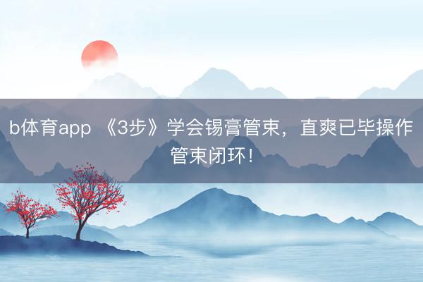 b体育app 《3步》学会锡膏管束，直爽已毕操作管束闭环！