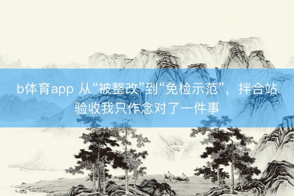 b体育app 从“被整改”到“免检示范”，拌合站验收我只作念对了一件事