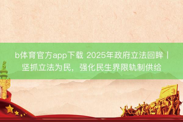 b体育官方app下载 2025年政府立法回眸丨坚抓立法为民，强化民生界限轨制供给