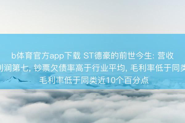 b体育官方app下载 ST德豪的前世今生: 营收行业第八、净利润第七， 钞票欠债率高于行业平均， 毛利率低于同类近10个百分点