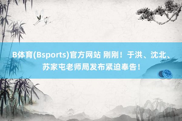 B体育(Bsports)官方网站 刚刚！于洪、沈北、苏家屯老师局发布紧迫奉告！