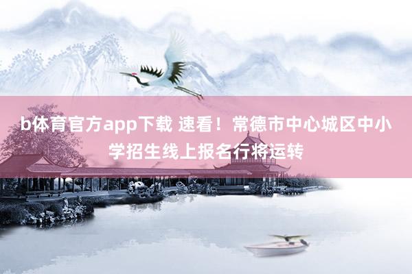 b体育官方app下载 速看！常德市中心城区中小学招生线上报名行将运转