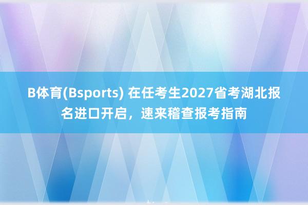 B体育(Bsports) 在任考生2027省考湖北报名进口开启，速来稽查报考指南