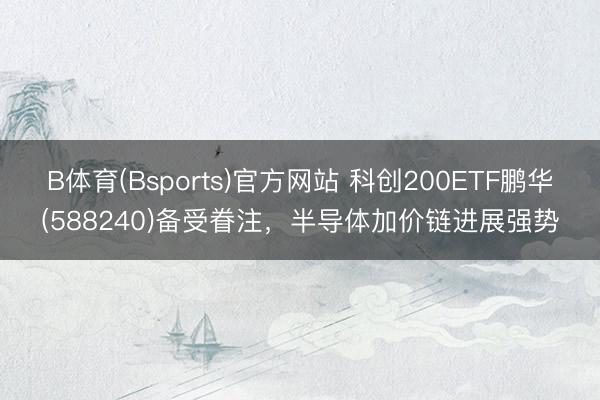 B体育(Bsports)官方网站 科创200ETF鹏华(588240)备受眷注，半导体加价链进展强势