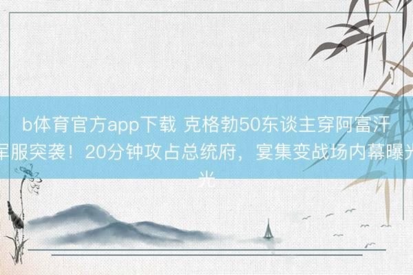 b体育官方app下载 克格勃50东谈主穿阿富汗军服突袭！20分钟攻占总统府，宴集变战场内幕曝光