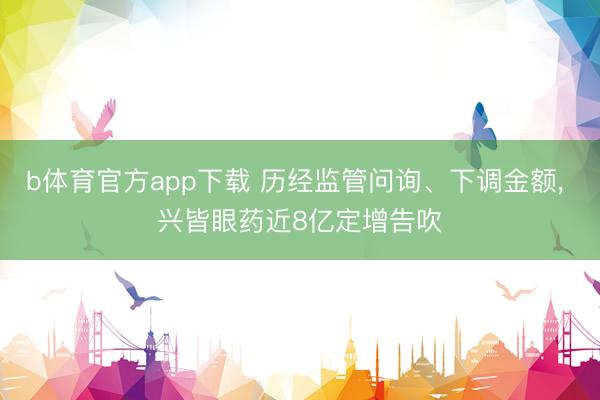 b体育官方app下载 历经监管问询、下调金额， 兴皆眼药近8亿定增告吹