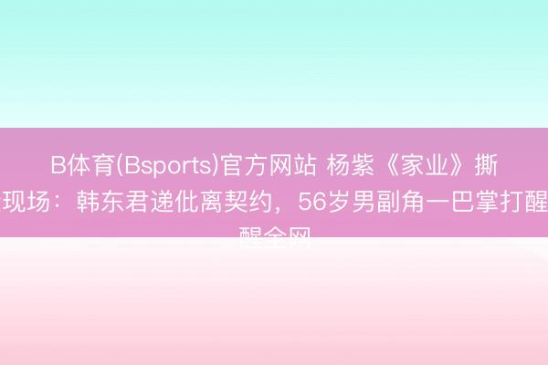 B体育(Bsports)官方网站 杨紫《家业》撕破脸现场：韩东君递仳离契约，56岁男副角一巴掌打醒全网