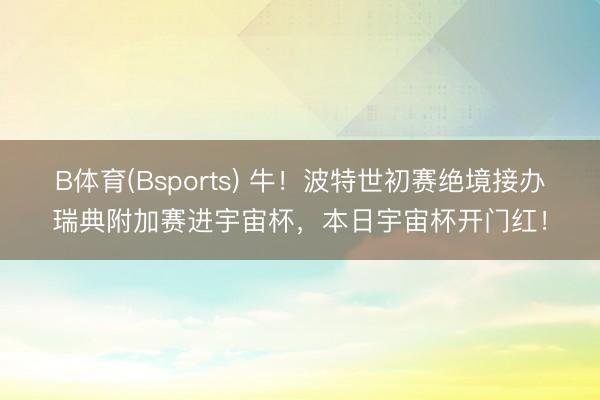 B体育(Bsports) 牛！波特世初赛绝境接办瑞典附加赛进宇宙杯，本日宇宙杯开门红！