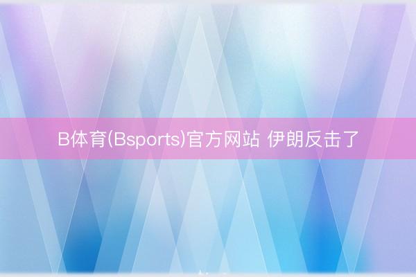 B体育(Bsports)官方网站 伊朗反击了