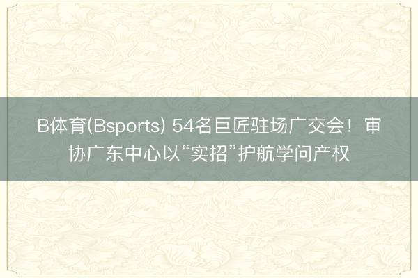 B体育(Bsports) 54名巨匠驻场广交会!审协广东中心以“实招”护航学问产权